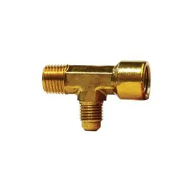 Midland Industries 10383 - Adapter Tee/Service Tee, 1/4" MIP x 1/4" FIP x 1/4" SAE 45° Male Flared,