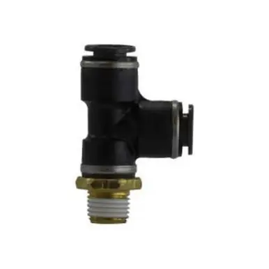 Midland Industries 710606SC - Fixed Run Tee, 3/8" Push-In x 3/8" Push-In x 3/8" MIP, Composite