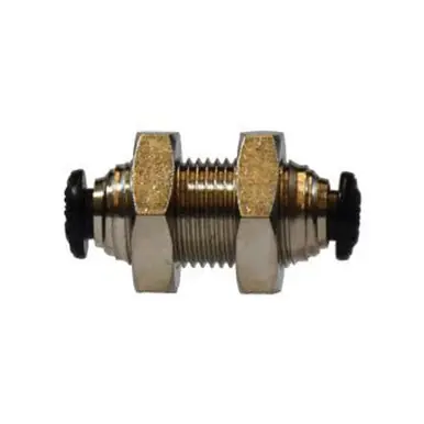 Midland Industries 20731N - Bulkhead Straight Union Connector, 3mm Push-In x 3mm Push-In, Brass,