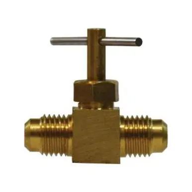 Midland Industries 709110-04 - Needle Valve, 1/4 x 1/4" Nominal, Flared x Flared, Brass Body