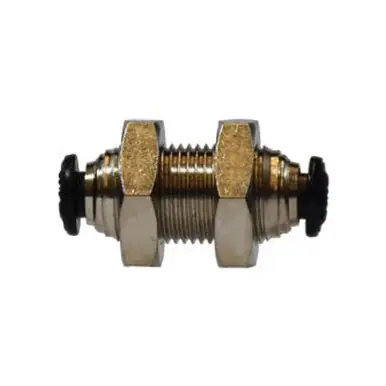 Midland Industries 20732N - Bulkhead Straight Union, 4mm Push-In x 4mm Push-In, Brass,