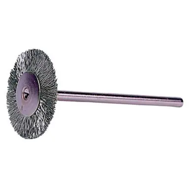 WEILER 26296 Miniature Stem-Mounted Wheel Brush 1-1/2" .005" Steel Wire 25000RPM