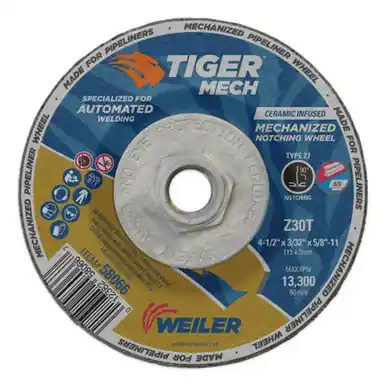 WEILER 58066 4-1/2" X 3/32" Tiger Mechanized Pipeliner Z30T Type 27 5/8" -11 Nut