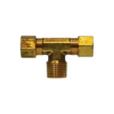 Midland Industries 18297 - Branch Tee, 3/8" Tube OD x 3/8" Tube OD x 3/8" Male NPTF, Brass