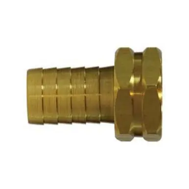 Midland Industries 30033 - Straight Hex Swivel Adapter, 5/8" Garden Hose Barbed x 3/4" FGH, Brass