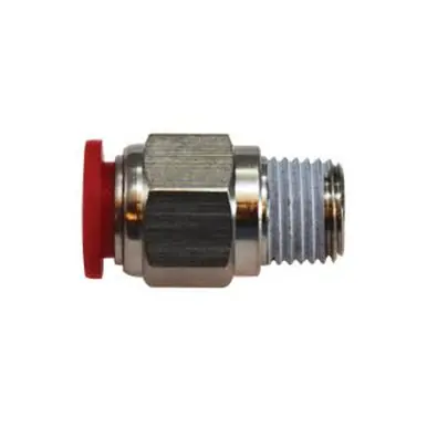 Midland Industries 20636 - Straight Adapter, 10mm Push-In x 1/4" Male BSPT, Composite, Nickel-Plated