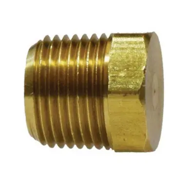 Midland Industries 28200 - Cored Hex Head Plug, 1/16" NPTF, 0.48" Brass