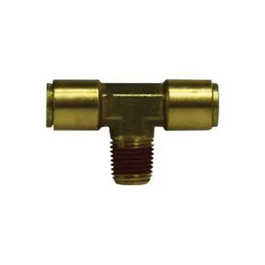 Midland Industries 720804 - Branch Tee, 1/2" Push-In x 1/4" MIP x 1/2" Push-In, Brass