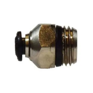 Midland Industries 20634N - Straight Adapter, 8mm Push-In x 1/4" MIP, Brass, Nickel-Plated