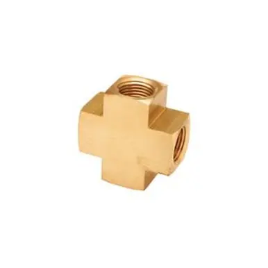 Midland Industries 23950X12 - Barstock Cross, 3/4" FPT x 3/4" FPT x 3/4" FPT x 3/4" FPT, Brass
