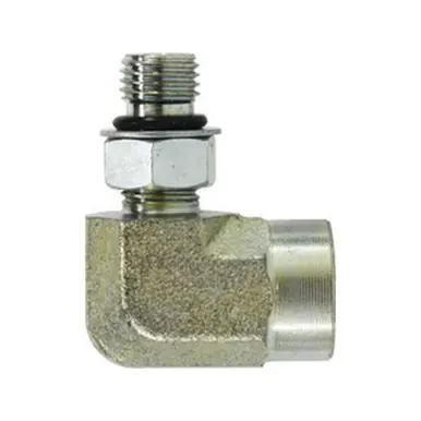 Midland Industries 6805NWO44 - 90° Elbow, 7/16" Male ORB x 1/4" FIP, Steel