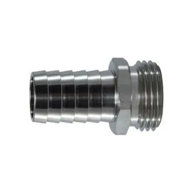 Midland Industries 30041SS - Garden Hose Swivel Adapter, 5/8" Hose Barbed x 3/4" MGH, Stainless