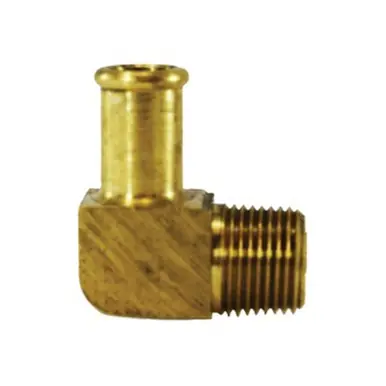 Midland Industries 32190 - 90° Elbow, 3/4" Bubble Barbed x 1/2" MIP, Brass