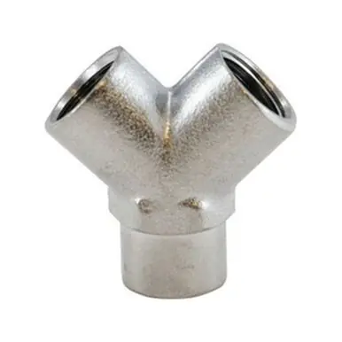 Midland Industries 28298 - Wye, 1/4" FIP x 1/4" FIP x 1/4" FIP, 1.4" Brass, Nickel-Plated