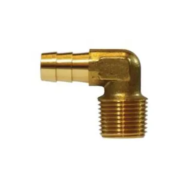 Midland Industries 32311 - 90-deg Elbow, 1/2" Hose Barb x 1/2" Male NPTF, Brass