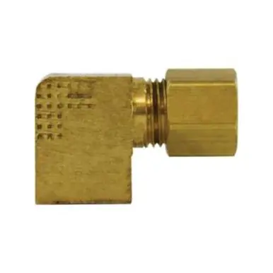 Midland Industries 18253B - 90° Barstock Elbow, 1/4" Compression x 1/8" NPT(F)F, Brass