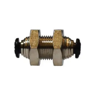 Midland Industries 20737N - Bulkhead Straight Union, 12mm Push-In x 12mm Push-In, Brass,