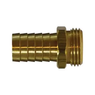 Midland Industries 707048-0812 - Straight Male End Hex Adapter, 1/2" Hose Barbed x 3/4" MGH, Brass
