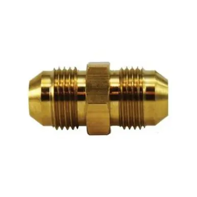 Midland Industries 28969 - Straight Tube Union, 3/8" Male JIC Flared x 3/8" Male JIC Flared, Brass