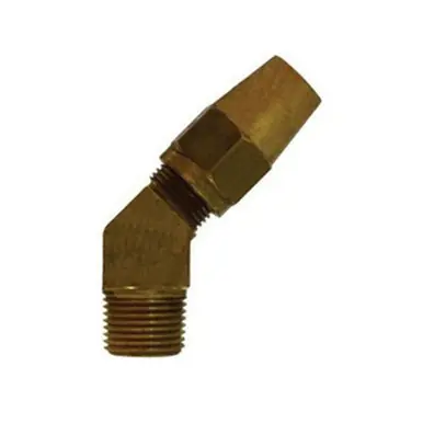Midland Industries 38293 - 45° Elbow, 1/2" Tube OD x 3/8" MIP, Brass