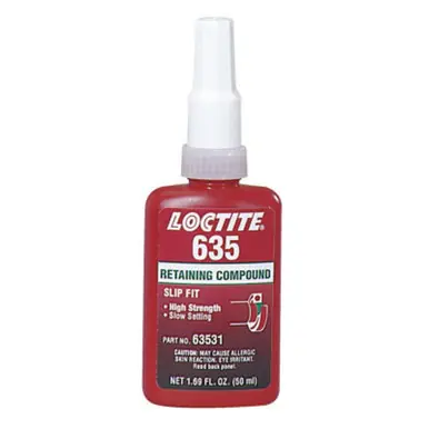 LOCTITE 135516 635 Retaining Compound, Slow Cure, 50ml Bottle, Green, 4,000psi