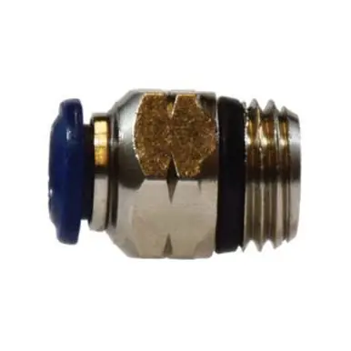 Midland Industries 20053N - Straight Connector, 1/4" Tube OD x 10 MIP, Brass, Nickel-Plated