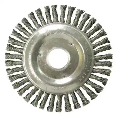 WEILER 08750 Roughneck Stringer Bead Wheel, 5" D x 3/16" W, .02" Steel Wire (5pk)