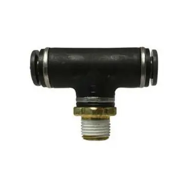 Midland Industries 720806SC - Fixed Branch Tee, 1/2" Push-In x 3/8" Push-In x 1/2" MIP, Composite