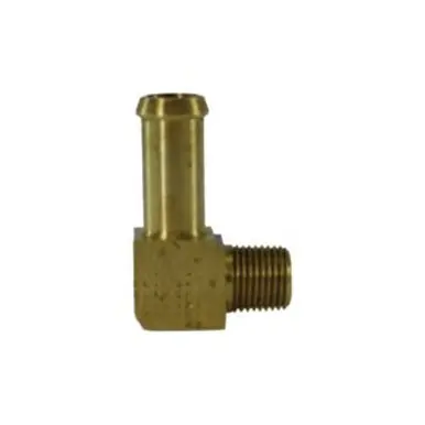 Midland Industries HE1B-6B - 90° Elbow, 3/8" Beaded Hose Barbed x 1/4" MPT, Brass