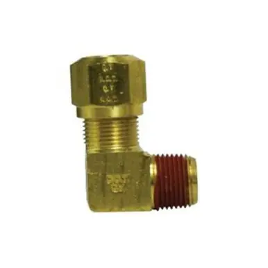 Midland Industries 38103 - 90° Elbow, 1/2" Tube OD x 1/4" Male NPTF, Brass