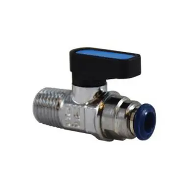 Midland Industries 28405 - Mini Ball Valve, 3/8" Nominal, Push-Fit x NPT(M), 250 psi Pressure, Brass
