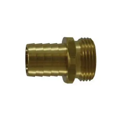 Midland Industries 30552 - Short Shank Hex Adapter, 3/4" Garden Hose Barbed x 3/4" MNPSM, Brass