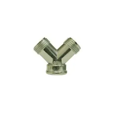 Midland Industries 30624 - Wye, 3/4" FGH x 3/4" MGH x 3/4" MGH, Nickel-Plated