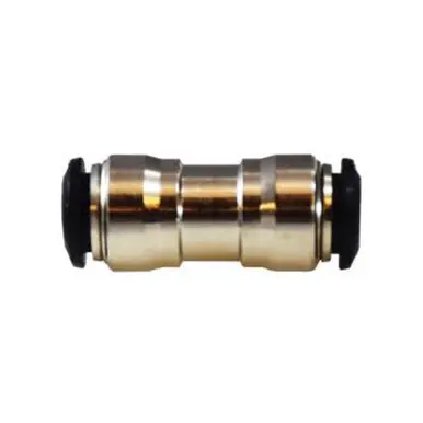 Midland Industries 20601N - Straight Union, 6mm Push-In x 6mm Push-In, Brass, Nickel-Plated