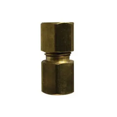 Midland Industries 18502 - Adapter, 1/4" Compression x 1/4" Female Flared, Brass