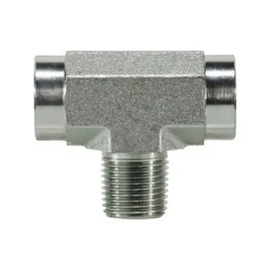 Midland Industries 560444 - Branch Tee, 1/4" Female Pipe x 1/4" Female Pipe x 1/4" Male Pipe, Steel