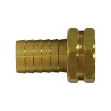 Midland Industries 30032 - Straight Hex Swivel Adapter, 1/2" Garden Hose Barbed x 3/4" FGH, Brass