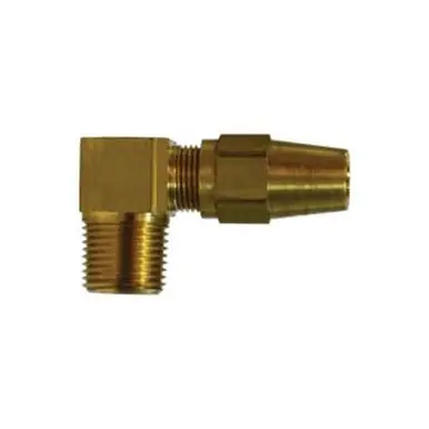 Midland Industries 38235 - 90° Elbow, 1/4" Tube OD x 1/8" Male NPTF, Brass