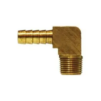 Midland Industries 32310B - 90° Barstock Elbow, 5/16" Hose Barbed x 3/8" Male BSPT, Brass