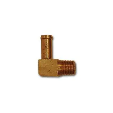 Midland Industries 29ESB-106 - 90° Single Barb Elbow, 5/8" Beaded Hose Barbed x 3/8" MPT, Brass