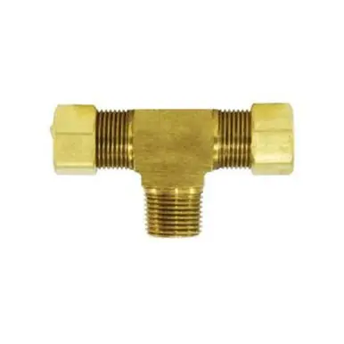 Midland Industries 18299B - Barstock Branch Tee, 1/2" Tube OD x 1/2" Male NPTF x 3/8" Male NPTF,