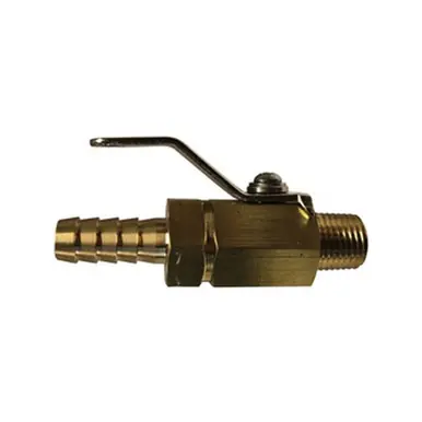 Midland Industries 46987 - Miniature Ball Valve w/ Handle & Nut, 3/8 x 1/4" Nominal, Hose Barbed x
