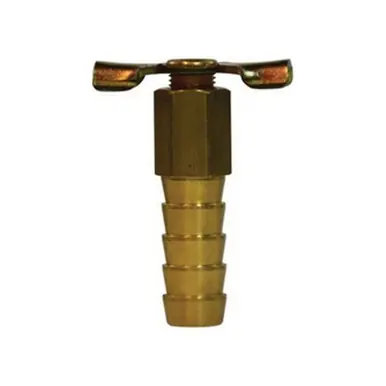 Midland Industries 46076 - Drain Cock w/ Long Internal Seat, 3/8" Nominal Pipe, Hose Barbed, Brass
