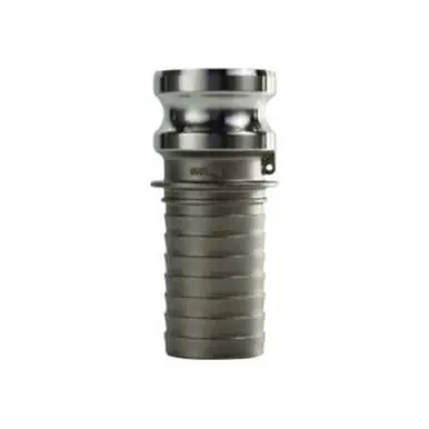 Midland Industries 63952 - Cam & Groove Adapter, 1" Type E x 1" Hose Barbed, Stainless Steel