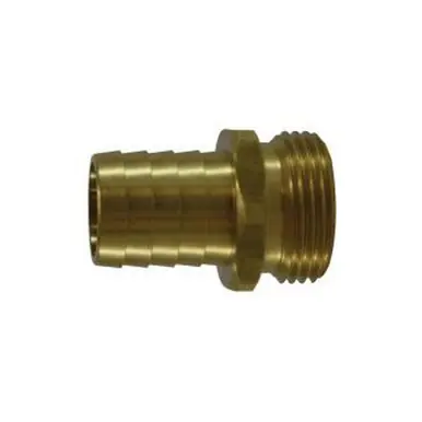 Midland Industries 30551 - Short Shank Hex Adapter, 5/8" Garden Hose Barbed x 3/4" MNPSM, Brass