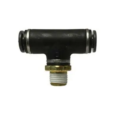 Midland Industries 721006C - Fixed Branch Tee, 3/8" Push-In x 5/8" Push-In x 3/8" MPT, Composite