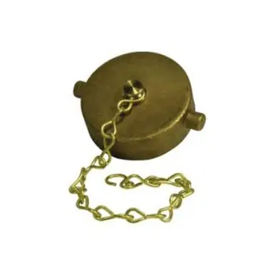 Midland Industries 444060 - Fire Hose Cap w/ Chain, 1-1/2" NST x 1-1/2", Brass