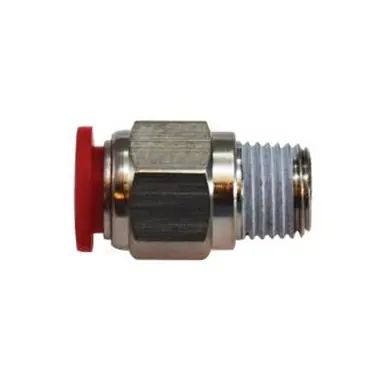 Midland Industries 20630 - Straight Adapter, 4mm Push-In x 1/8" Male BSPT, Composite, Nickel-Plated