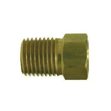 Midland Industries 12039 - Straight Adapter, 5/8" Inverted Flared x 1/2" NPT(F)F, Brass