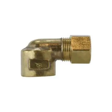 Midland Industries 700070-0604P65 - 90-deg Elbow, 3/8" Compression x 1/4" NPT(F)F, Lead-Free Brass